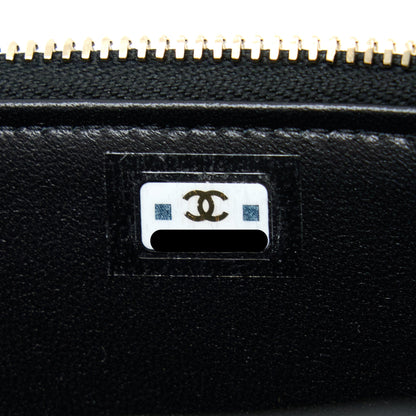 Chanel 22K Gold Pillar Adjustable Chain Long Vanity Lambskin Black