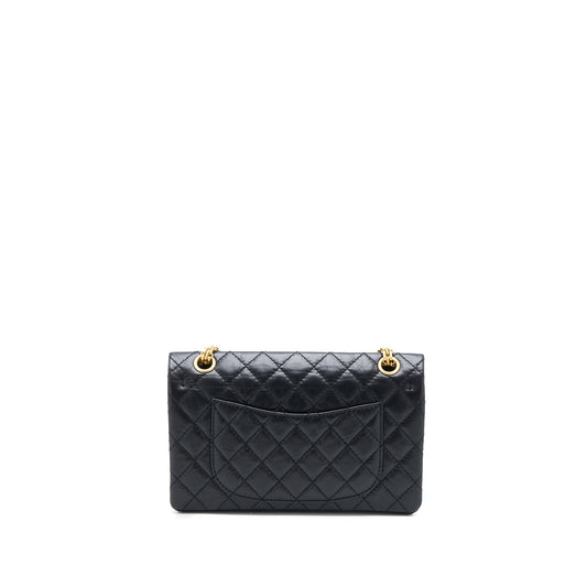 Chanel Small 2.55 Reissue Flap Bag Aged Calfskin Black Brushed  (Microchip)