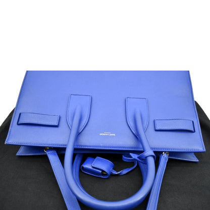 YVES SAINT LAURENT Sac de Jour Leather Shoulder Bag Blue
