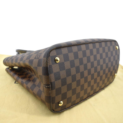 LOUIS VUITTON Kensington Damier Ebene Tote Bag Brown