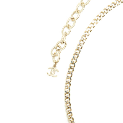 Chanel Lipstick And Square CC Necklace L