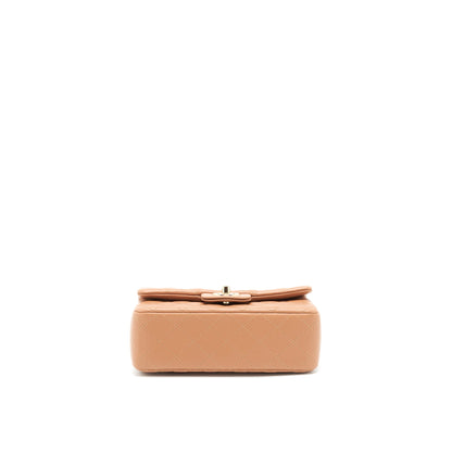 Chanel Mini Rectangular Flap Bag Lambskin Caramel L