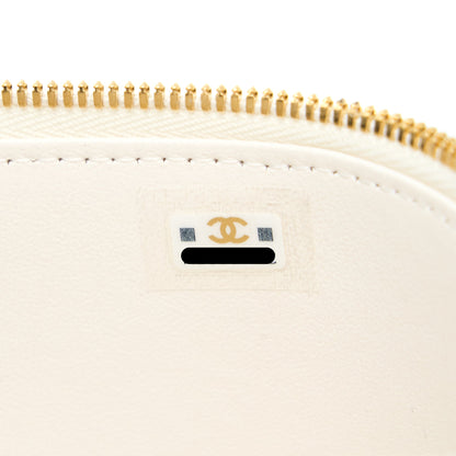 Chanel Long Vanity With Coco Letter Chain Lambskin White