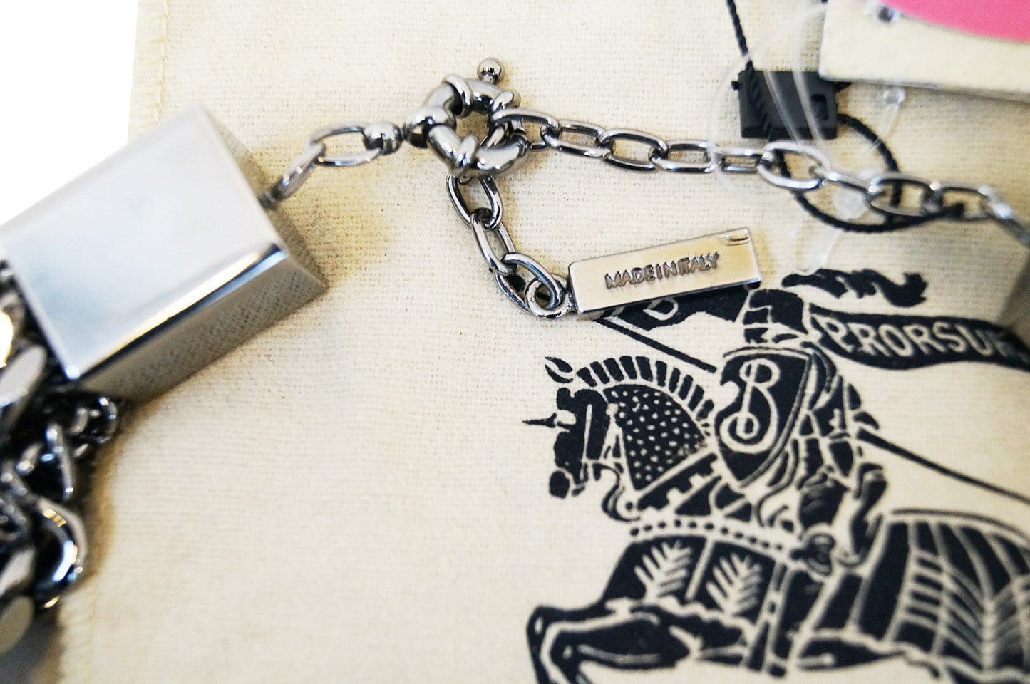 Burberry Multi Chain Gunmetal Necklace Adjustable