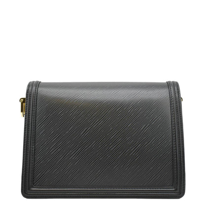 LOUIS VUITTON Dauphine MM Epi Leather Shoulder Bag Black