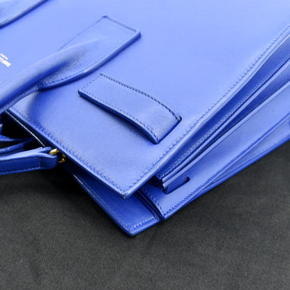 YVES SAINT LAURENT Sac de Jour Leather Shoulder Bag Blue