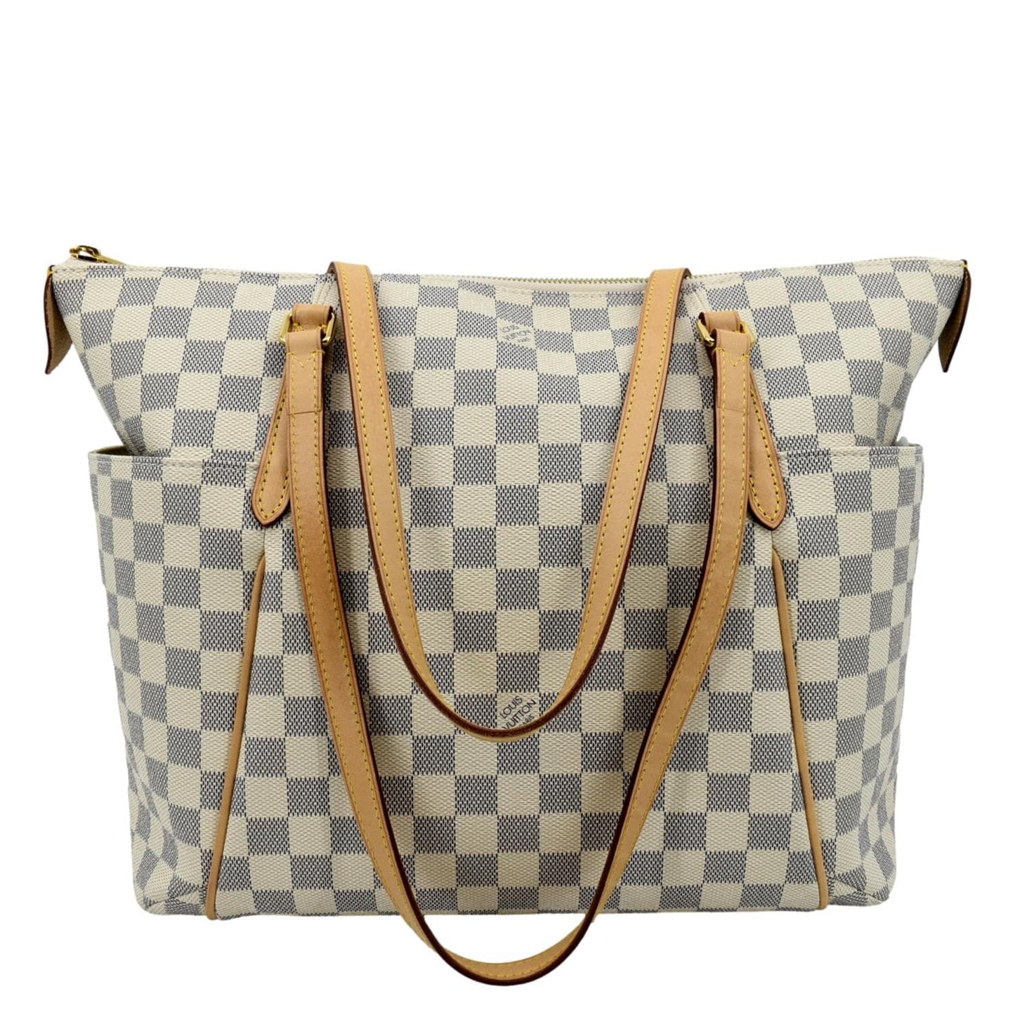 LOUIS VUITTON Totally MM Damier Azur Shoulder Bag White