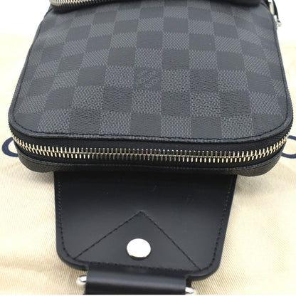 LOUIS VUITTON Avenue Sling Damier Graphite Backpack Bag Black