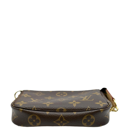 LOUIS VUITTON Mini Pochette Monogram Canvas Accessoires Pouch Brown