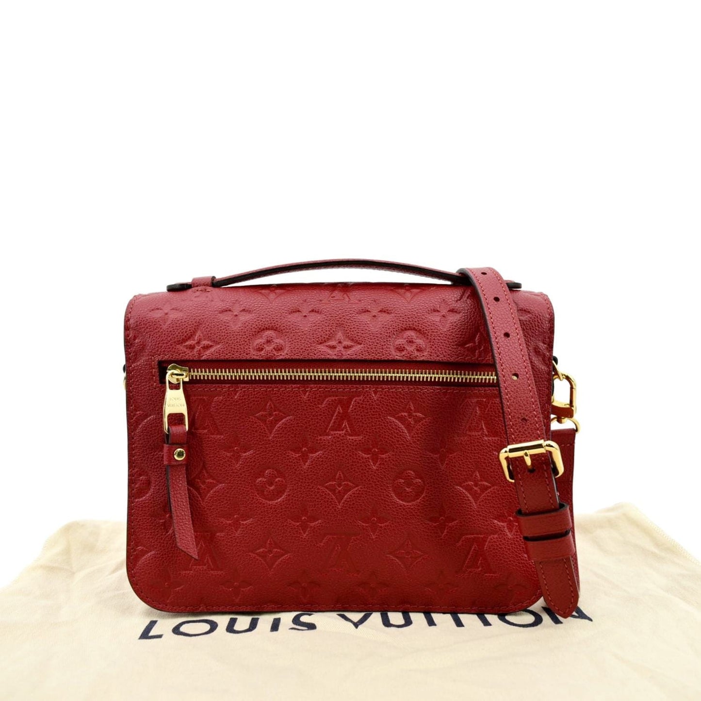 LOUIS VUITTON Metis Pochette Empreinte Leather Crossbody Bag Red