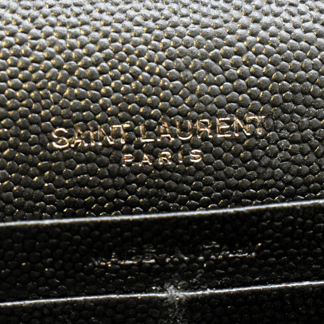 YVES SAINT LAURENT Cassandre Matelasse Chain Wallet Crossbody Bag Black