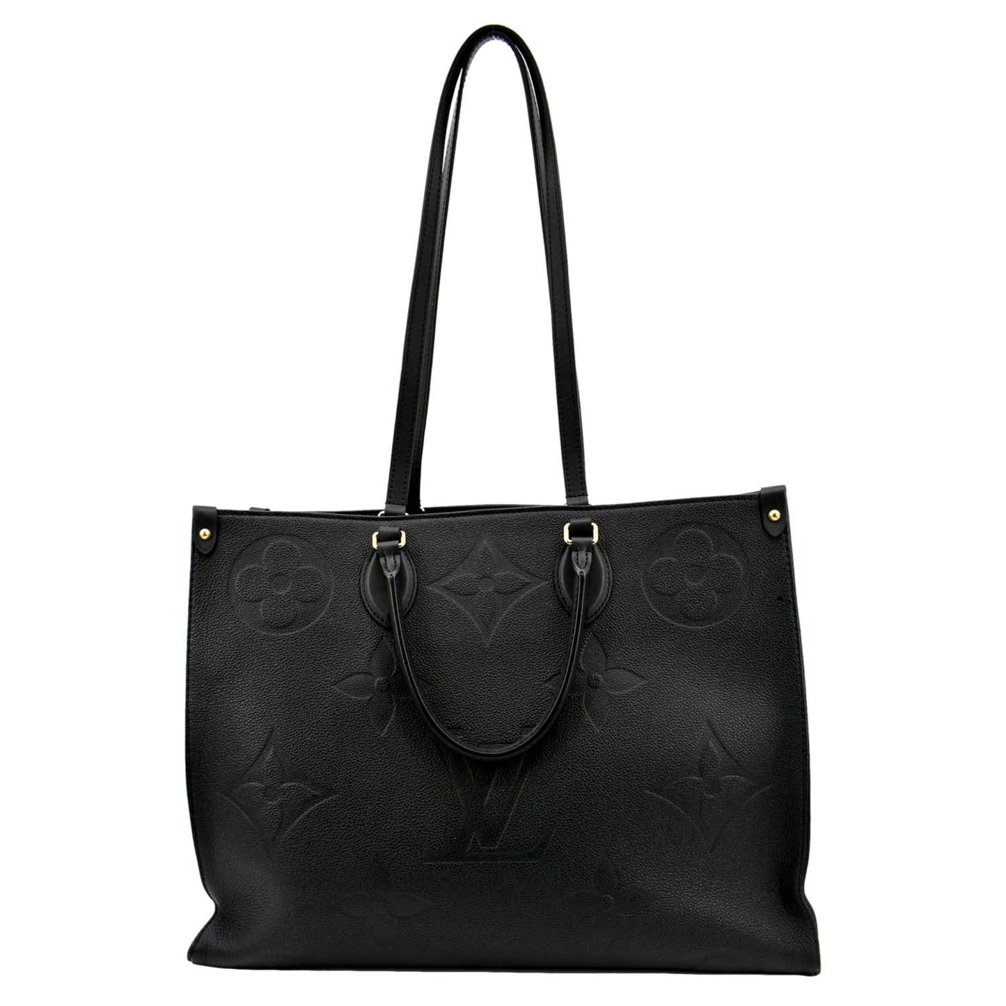 LOUIS VUITTON  Onthego GM Monogram Empreinte Leather Tote Bag Black