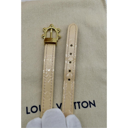 LOUIS VUITTON Leather Bracelet Beige