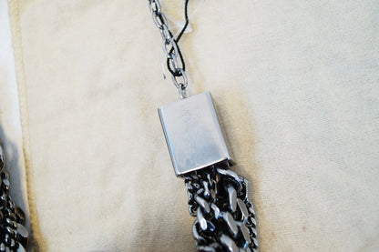 Burberry Multi Chain Gunmetal Necklace Adjustable