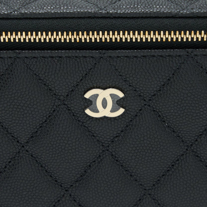 Chanel Long Vanity Case Caviar Black L (Microchip)