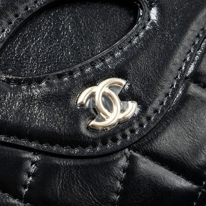 Chanel 24C 31 card holder shiny calfskin black L (microchip)