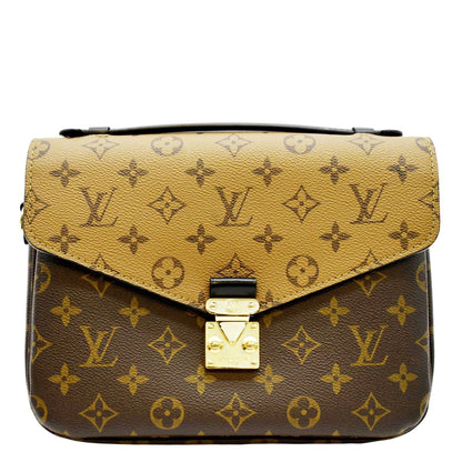 LOUIS VUITTON Metis Pochette Reverse Monogram Canvas Crossbody Bag Brown