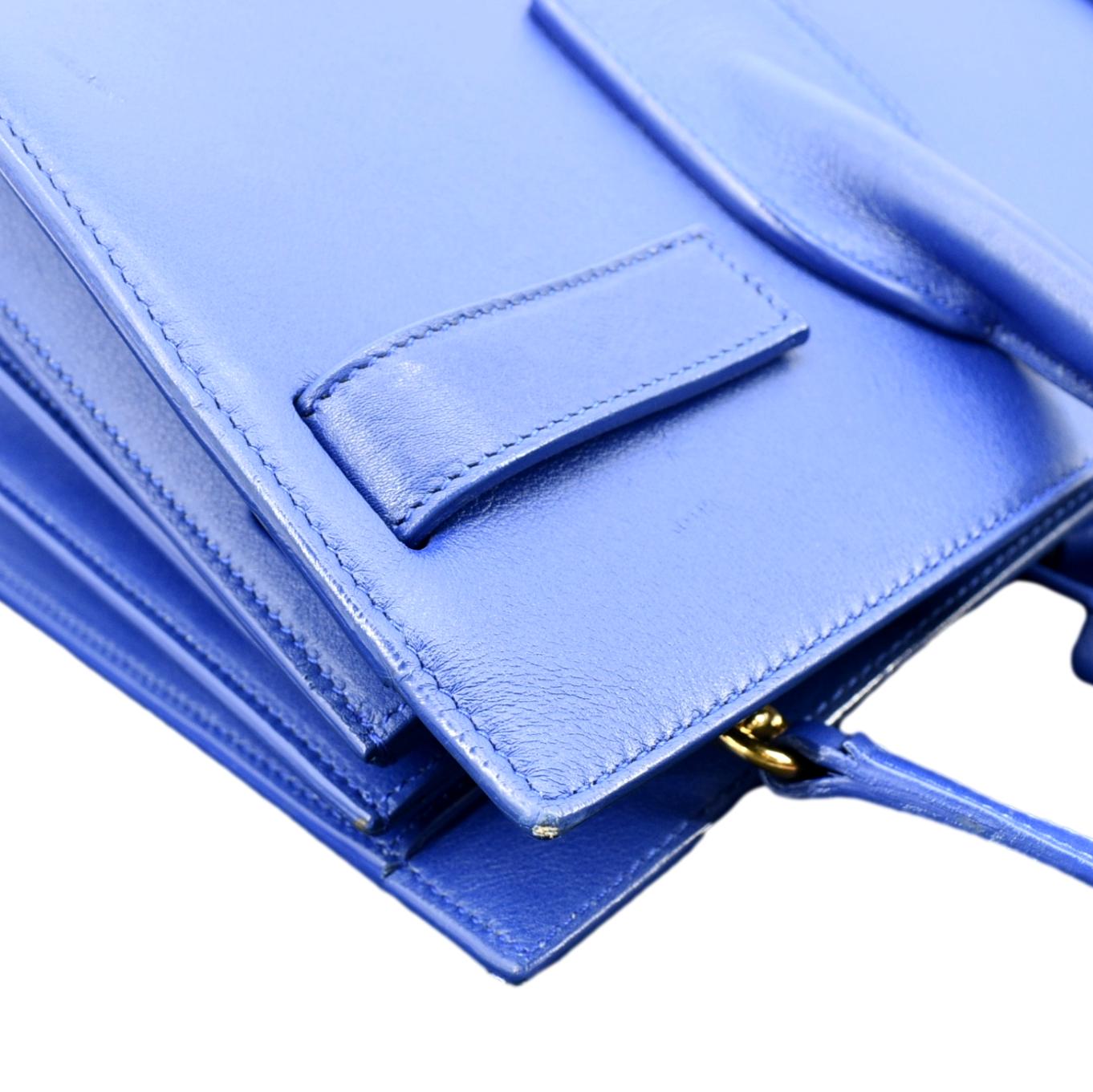 YVES SAINT LAURENT Sac de Jour Leather Shoulder Bag Blue