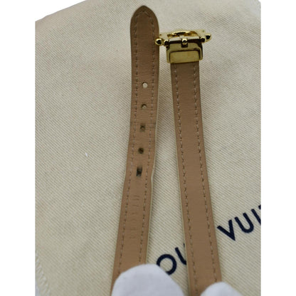 LOUIS VUITTON Leather Bracelet Beige