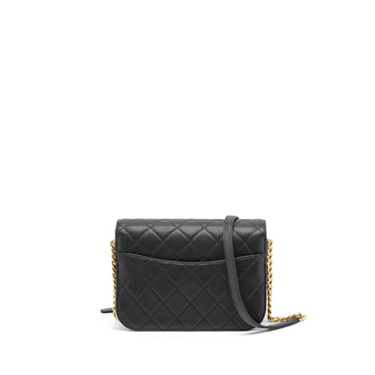 Chanel Messenger Bag Caviar Black Brushed  (Microchip)