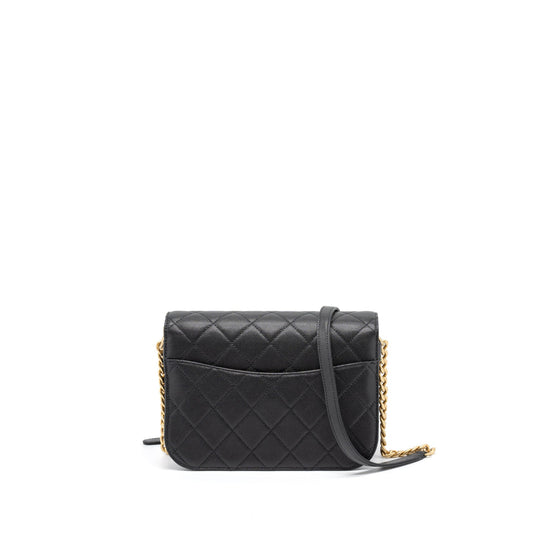 Chanel Messenger Bag Caviar Black Brushed  (Microchip)