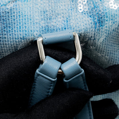 Chanel Mini Backpack Sequins Multicolour Blue