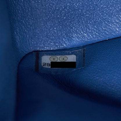 Chanel Medium Classic Double Flap 25cm Blue Caviar L