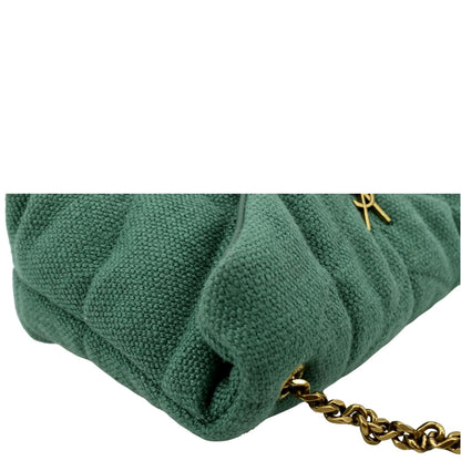 YVES SAINT LAURENT Loulou Puffer Mini Quilted Canvas Crossbody Bag Light Green