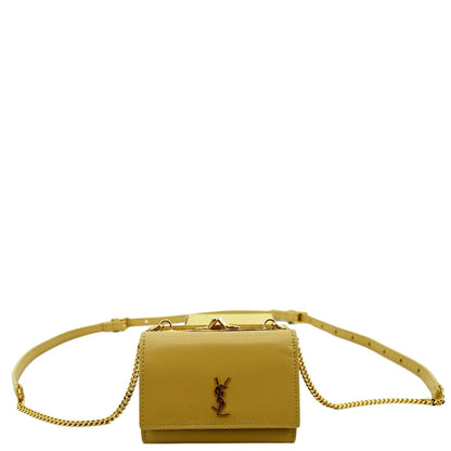 YVES SAINT LAURENT Rider Smooth Leather Shoulder Bag Beige