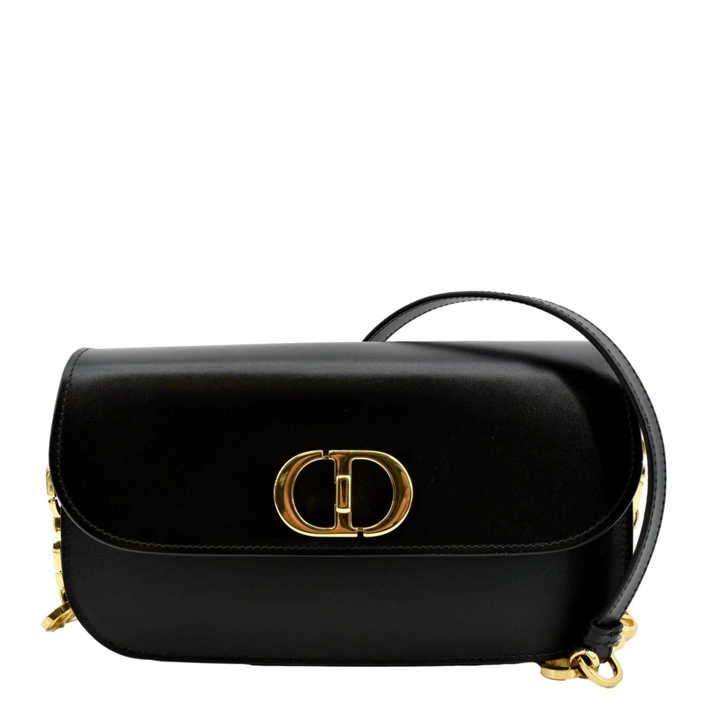 CHRISTIAN DIOR Montaigne Avenue Leather Shoulder Bag Black