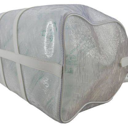 LOUIS VUITTON Wavy Keepall 50 Bandouliere Transparent Epi PVC Travel Bag White