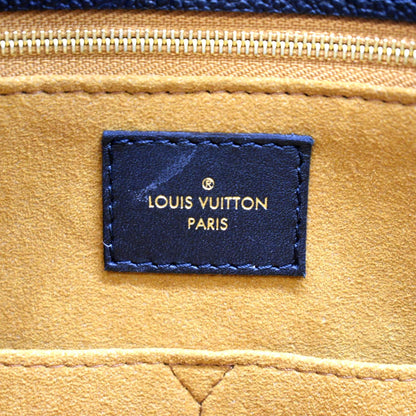 LOUIS VUITTON Onthego MM Giant Monogram Empreinte Leather Tote Bag Black