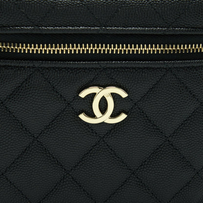 Chanel 22S Top Handle Vanity Caviar Black L (Microchip)