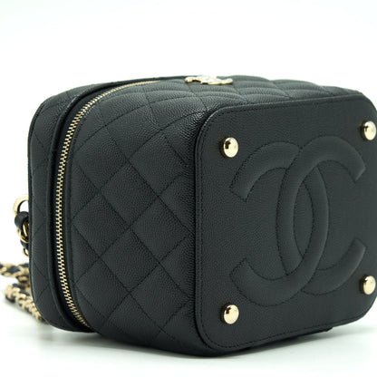 Chanel 22S Top Handle Vanity Caviar Black L (Microchip)