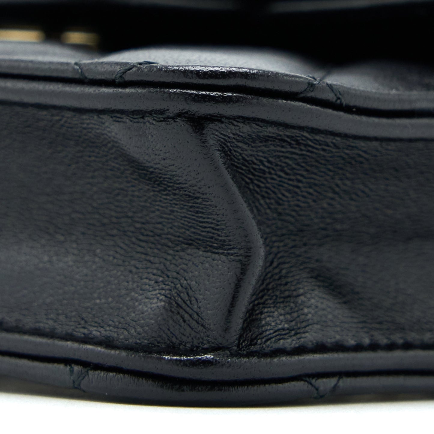 Chanel Mini Top Handle Flap Bag Lambskin Black L