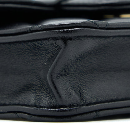 Chanel Mini Top Handle Flap Bag Lambskin Black L