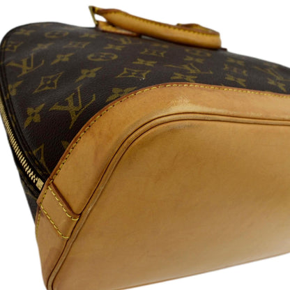LOUIS VUITTON Alma  Monogram Canvas Satchel Crossbody Bag Brown