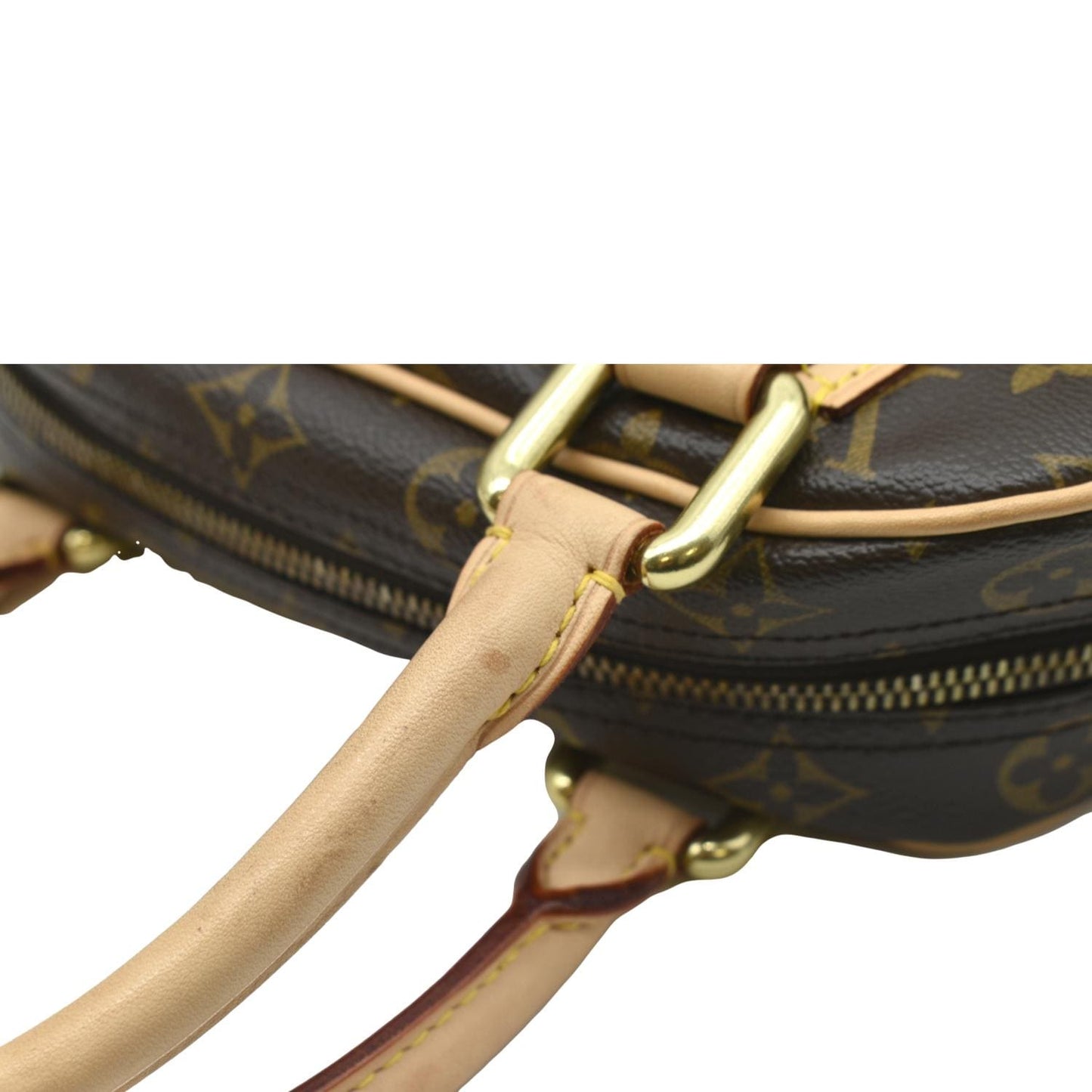 LOUIS VUITTON Manhattan PM Monogram Canvas Satchel Bag Brown