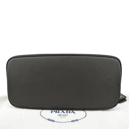 PRADA Matinee Saffiano Leather Shoulder Bag Fumo