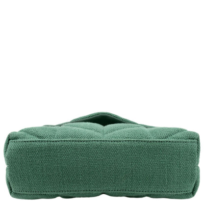 YVES SAINT LAURENT Loulou Puffer Mini Quilted Canvas Crossbody Bag Light Green