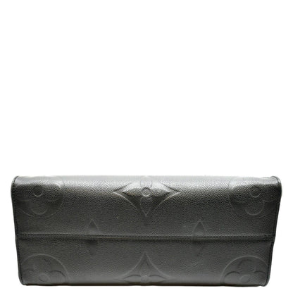 LOUIS VUITTON Onthego MM Giant Monogram Empreinte Leather Tote Bag Black