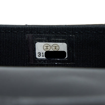 Chanel Mini Top Handle Flap Bag Lambskin Black L