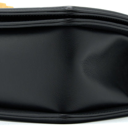 Chanel Medium Boy Bag Calfskin Black Brushed