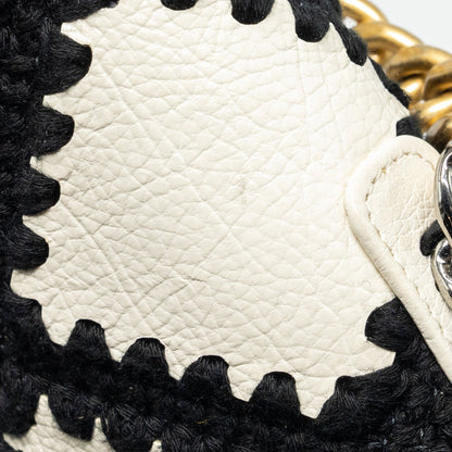 Chanel 19 wallet on chain Fabric/Calfskin White/Black Multicolour Hardware