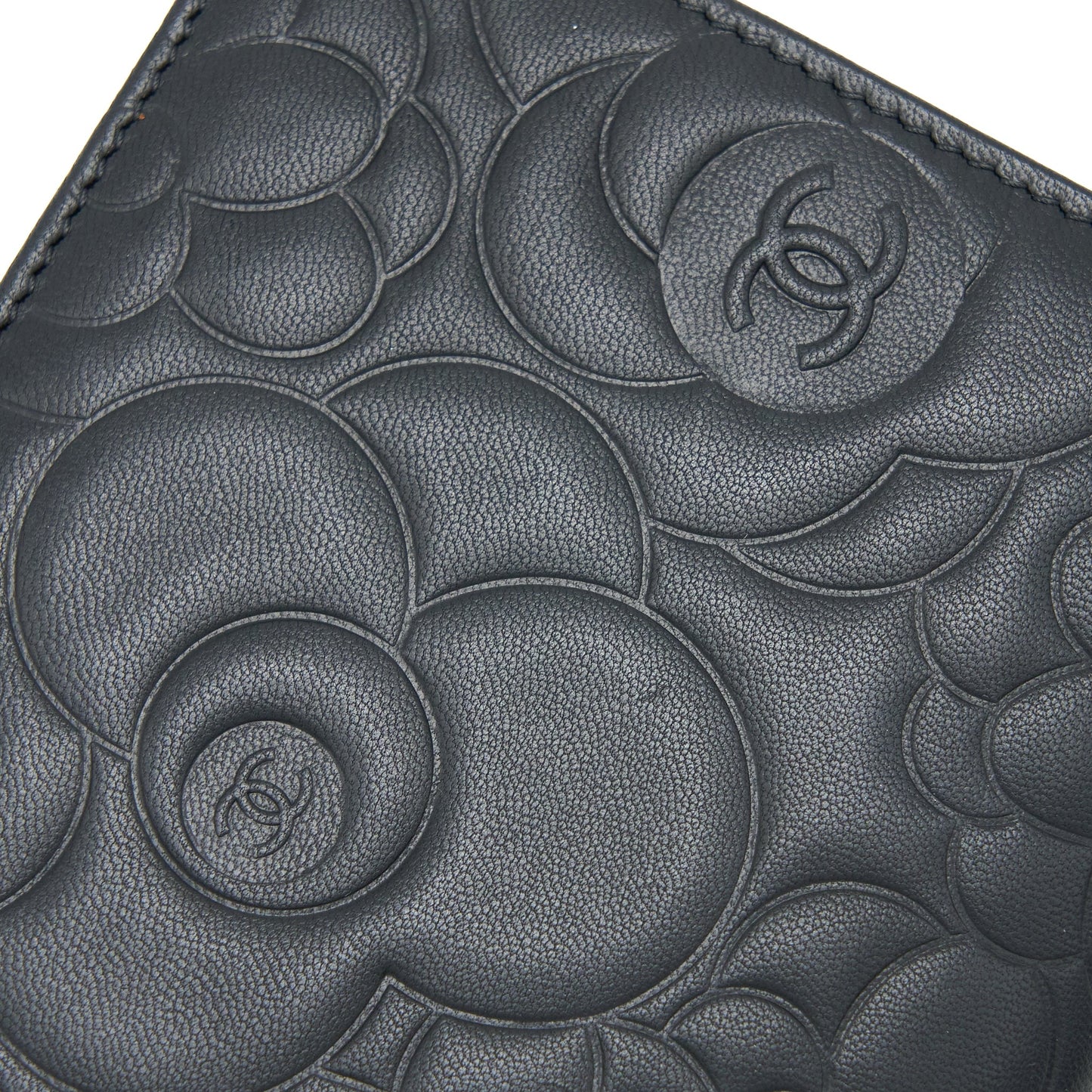 Chanel Camellia Long Flap Wallet Lambskin Black/ Gold