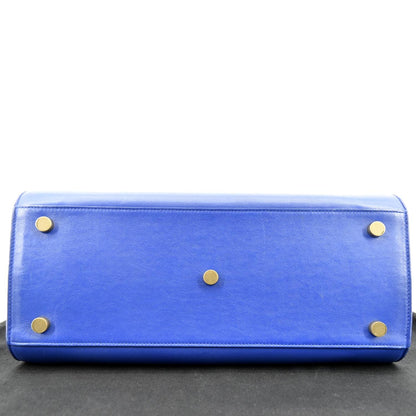 YVES SAINT LAURENT Sac de Jour Leather Shoulder Bag Blue