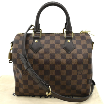 LOUIS VUITTON Speedy 25 Bandouliere Damier Ebene Shoulder Bag Brown