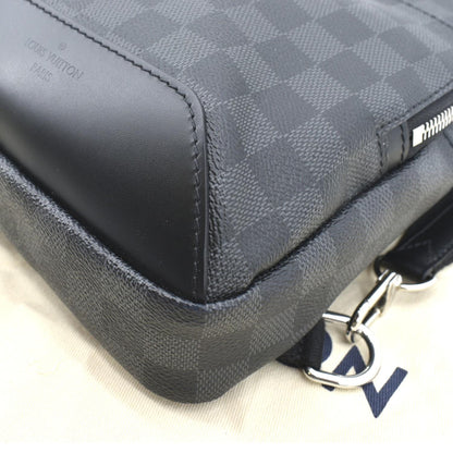 LOUIS VUITTON Avenue Sling Damier Graphite Backpack Bag Black