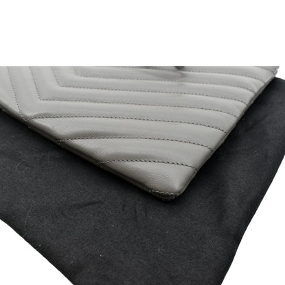 YVES SAINT LAURENT Monogram Leather Pouch Grey