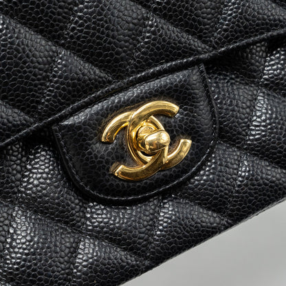Chanel medium classic double flap bag caviar